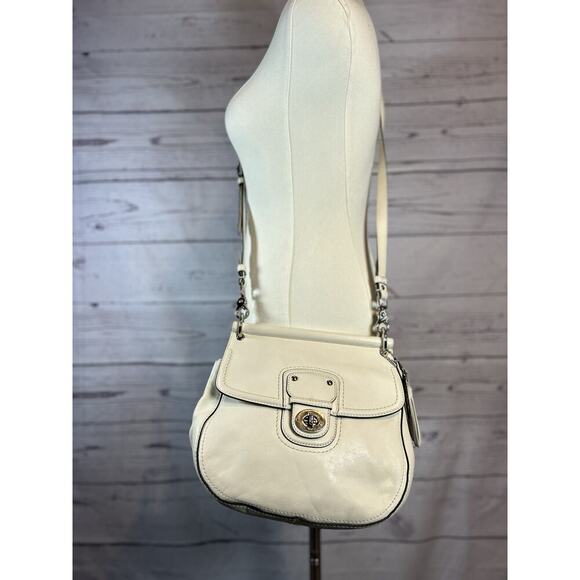 Coach Handbags - VTG Coach Off White Leather Crossbody Bag 70th Anniversary Limited Edition